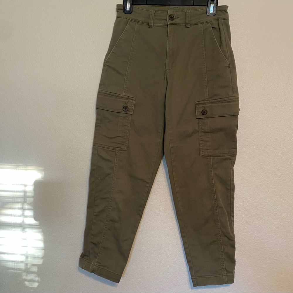 EUC DIP Olive Green Cotton Stretch Utility Ankle Pants Sz 6